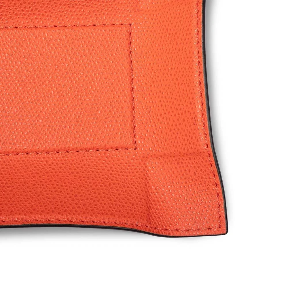 Valet tray rectangular, leather, 32 x 13 cm, mango