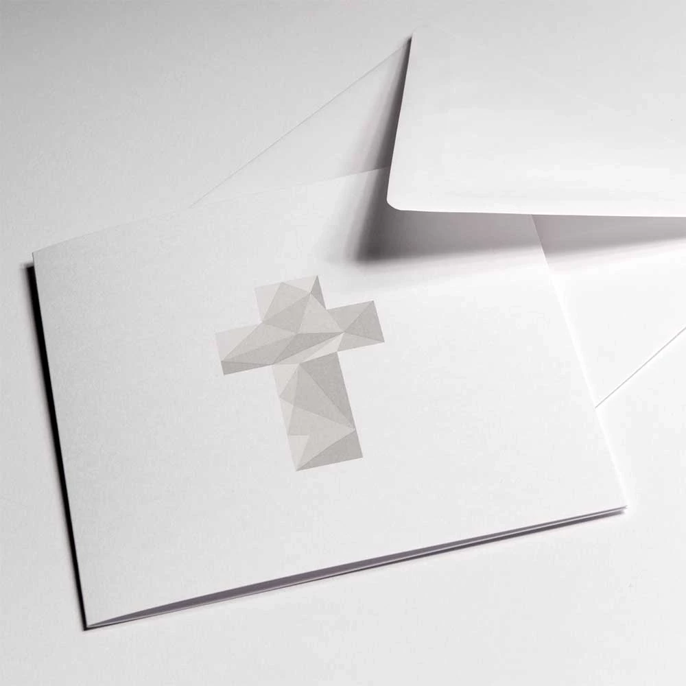 Greeting card cross polygon