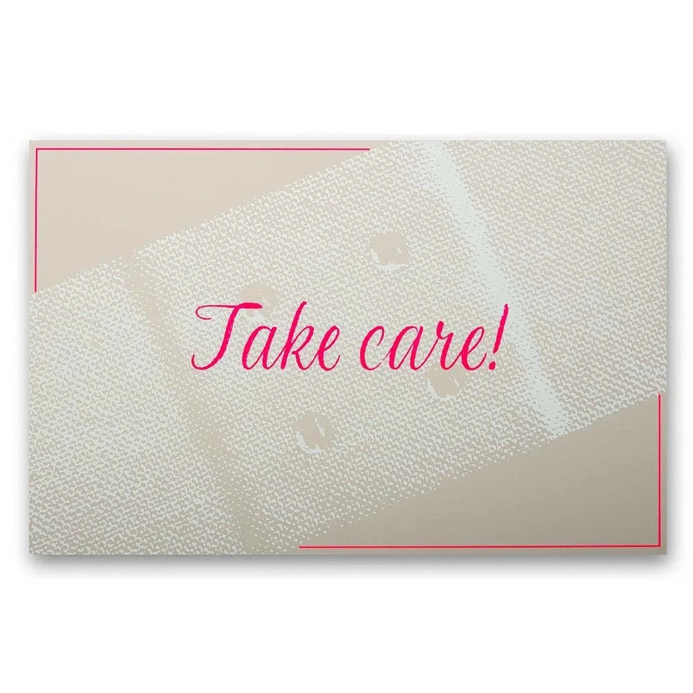 Greeting card Take Care! pure  sand