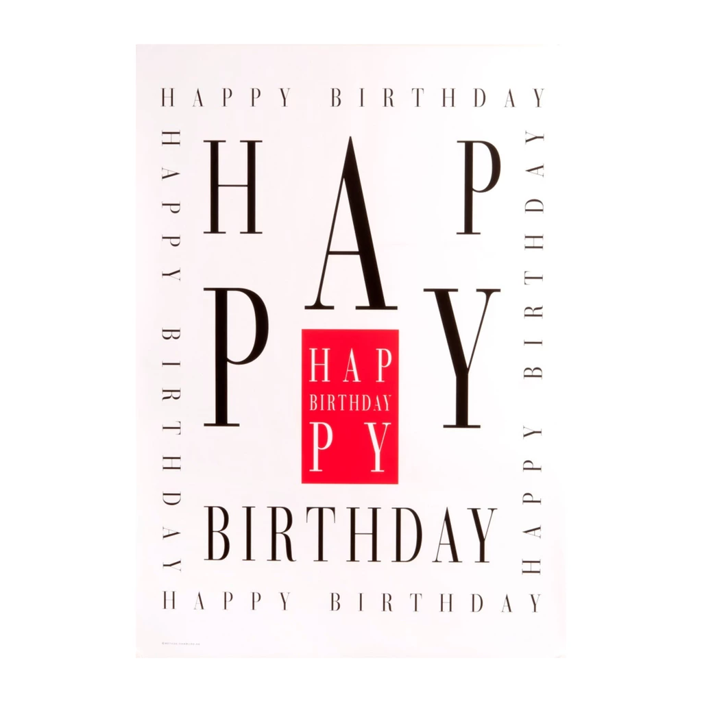 Wrapping paper Happy B-Day white 50 x 70 cm, 3 sheets