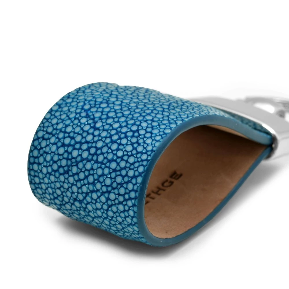 Key Ring, stingray leather, turquoise