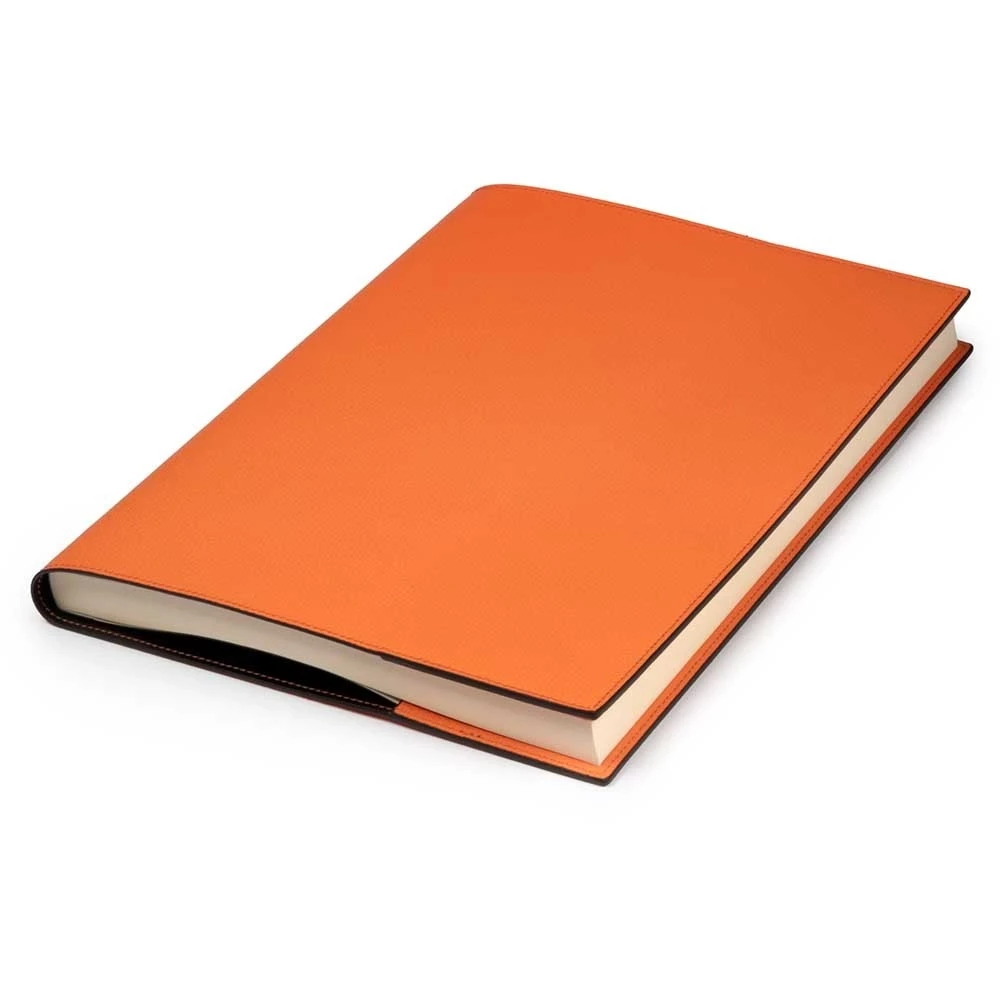 Book cover for DIN A4 books, leather, orange