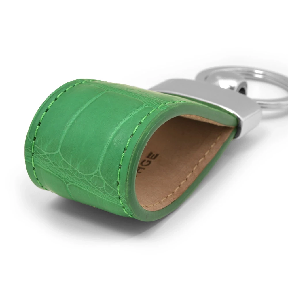 Key Ring, alligator leather, green