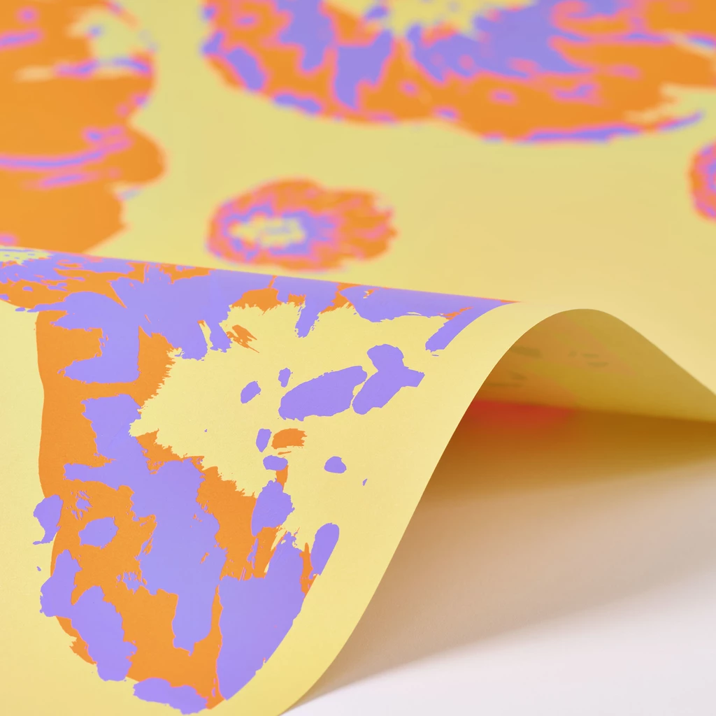 Wrapping paper Poppy orange/violet/beige, 3 sheets