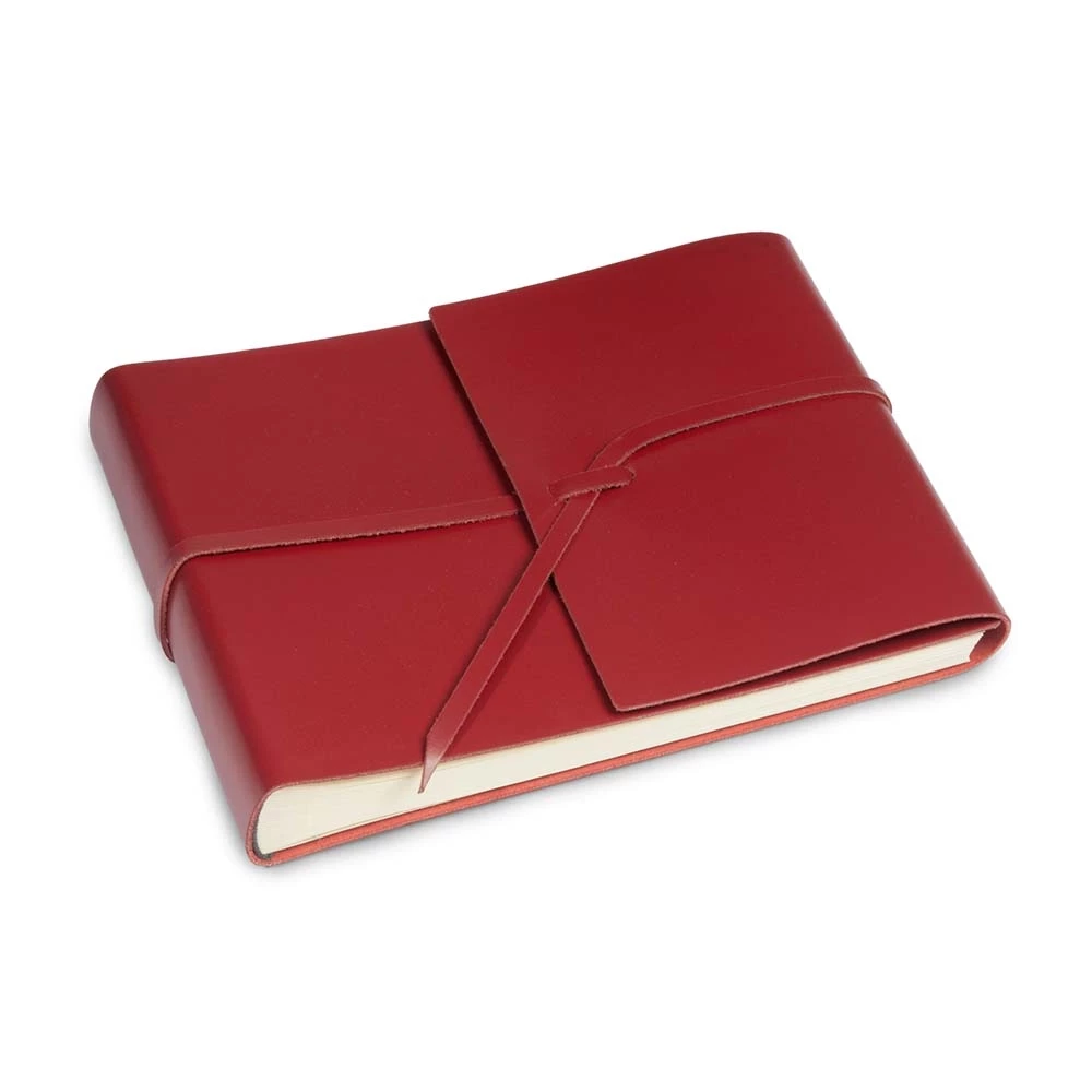 Photo Album, 25 pages, leather cover, 20.5x15 cm, red