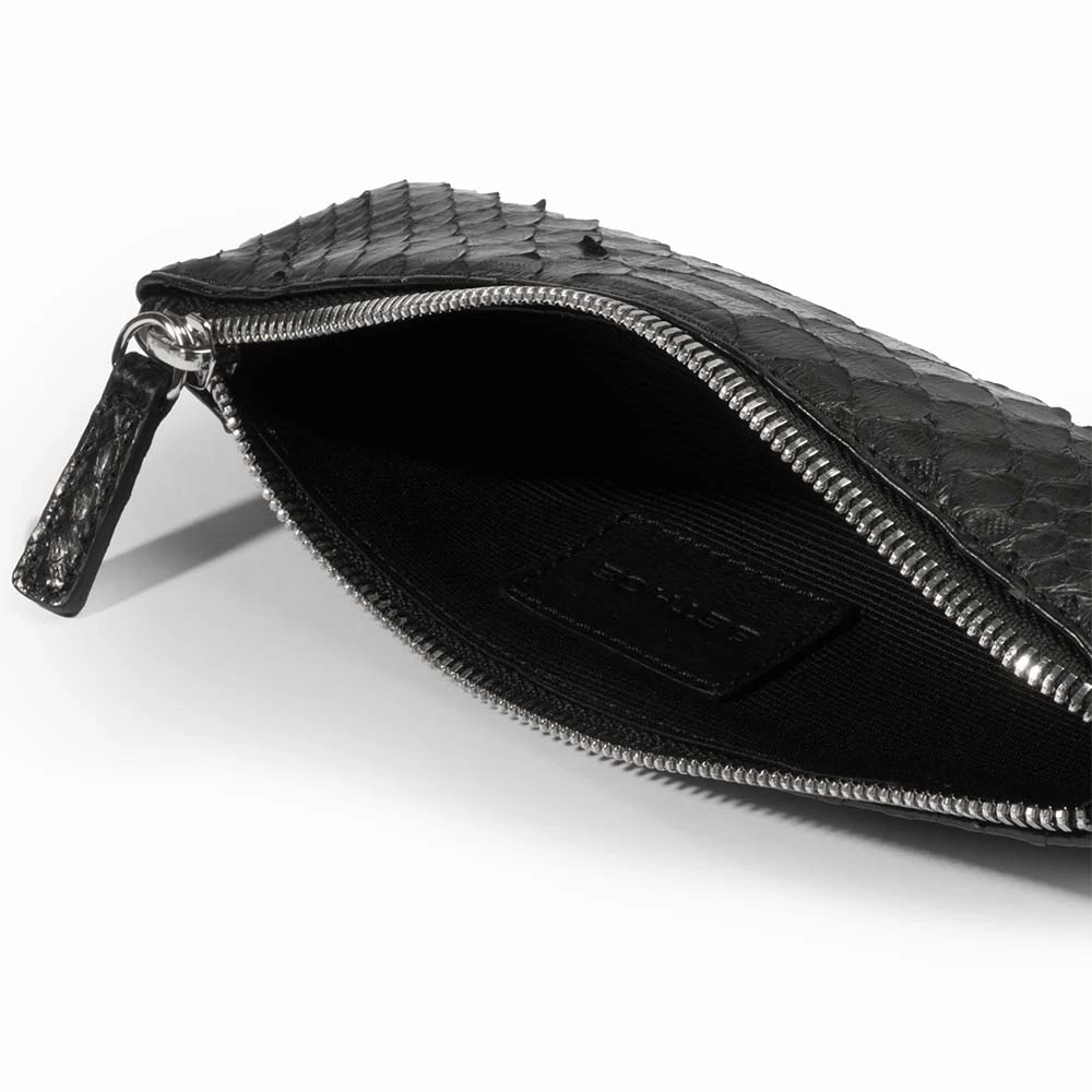 Pencil Case, python leather, black
