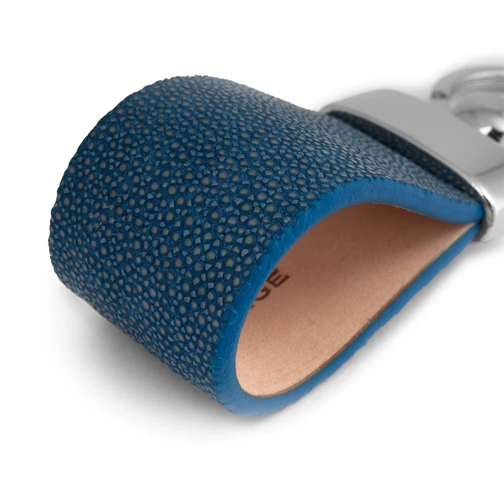 Key Ring, stingray leather, blue