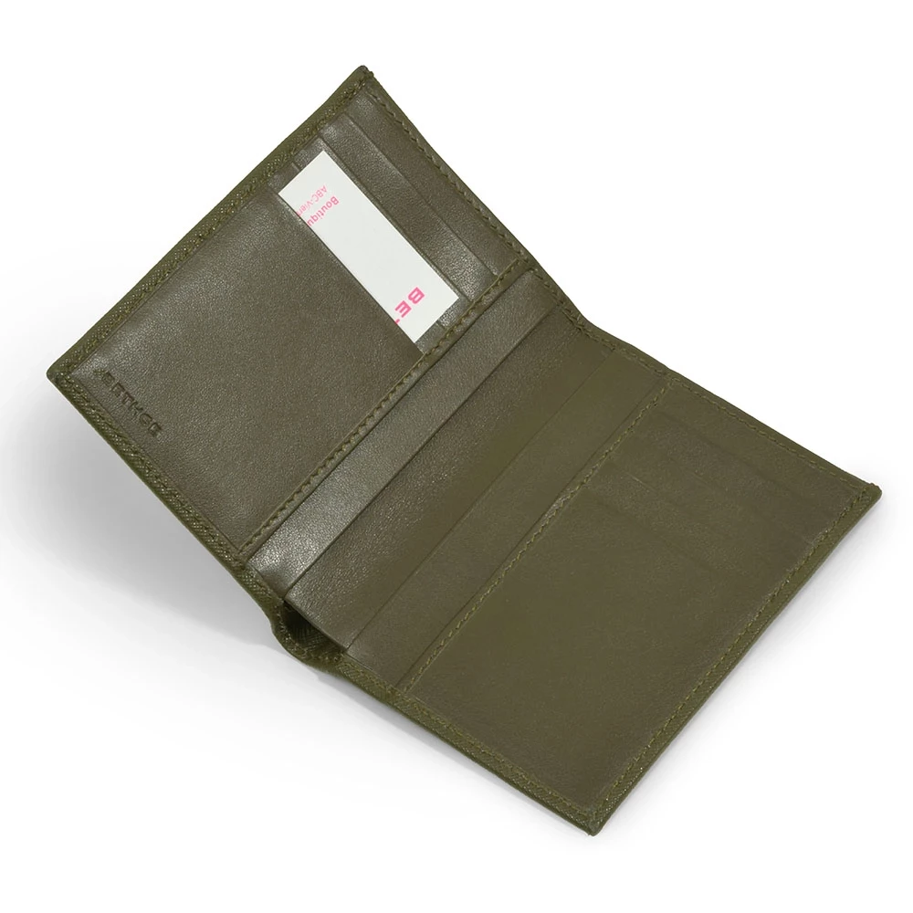 Slim Wallet, 8 cc, Saffiano leather, olive green