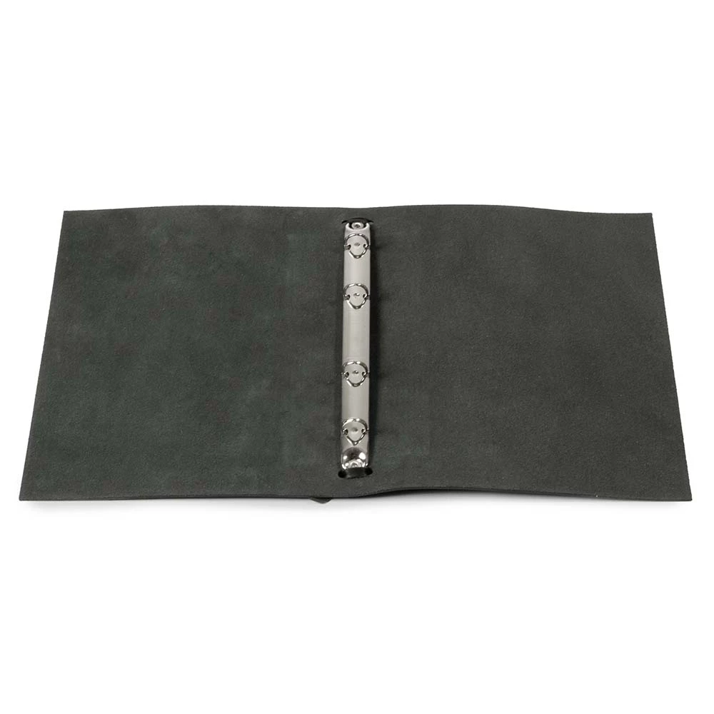 Ring Binder, A5, 4-ring mechanism, leather, black