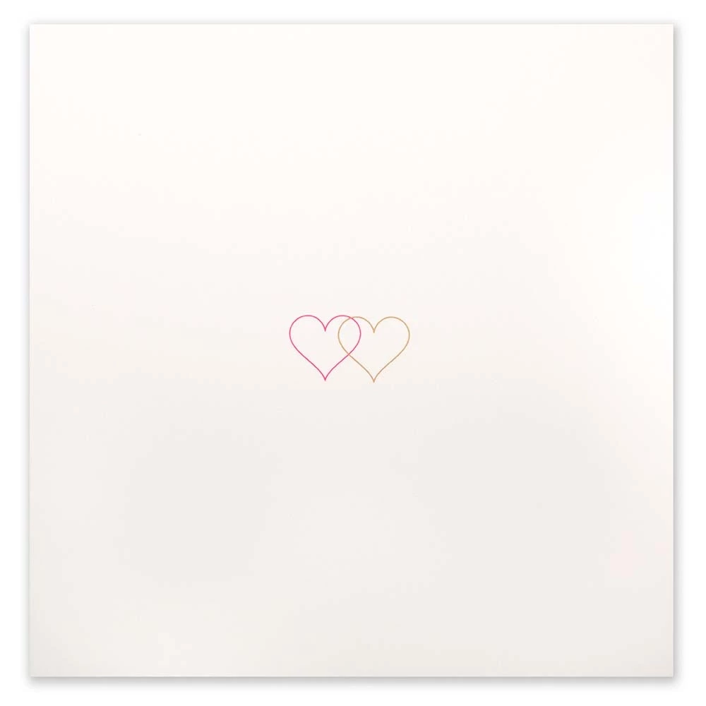 Double Heart Greeting Card – Neon Pink
