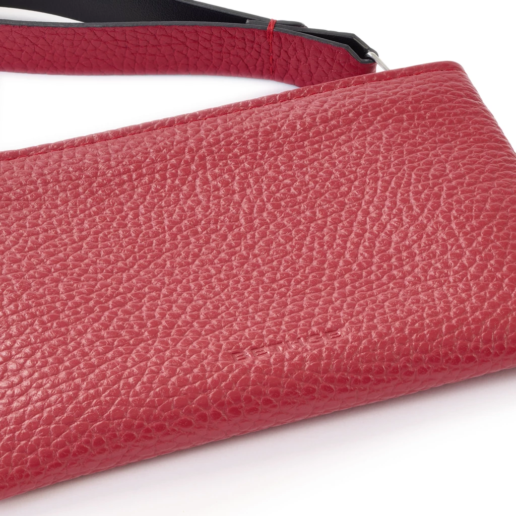 Bethge - Clutch Adri - Leather - Pouch - Zip - dark red