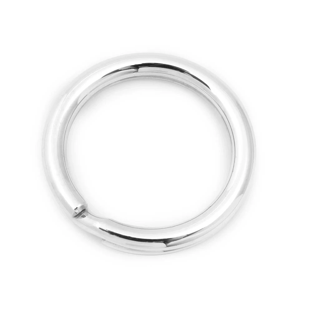 Key Ring, sterling silver, rounded, diameter 3.3 cm