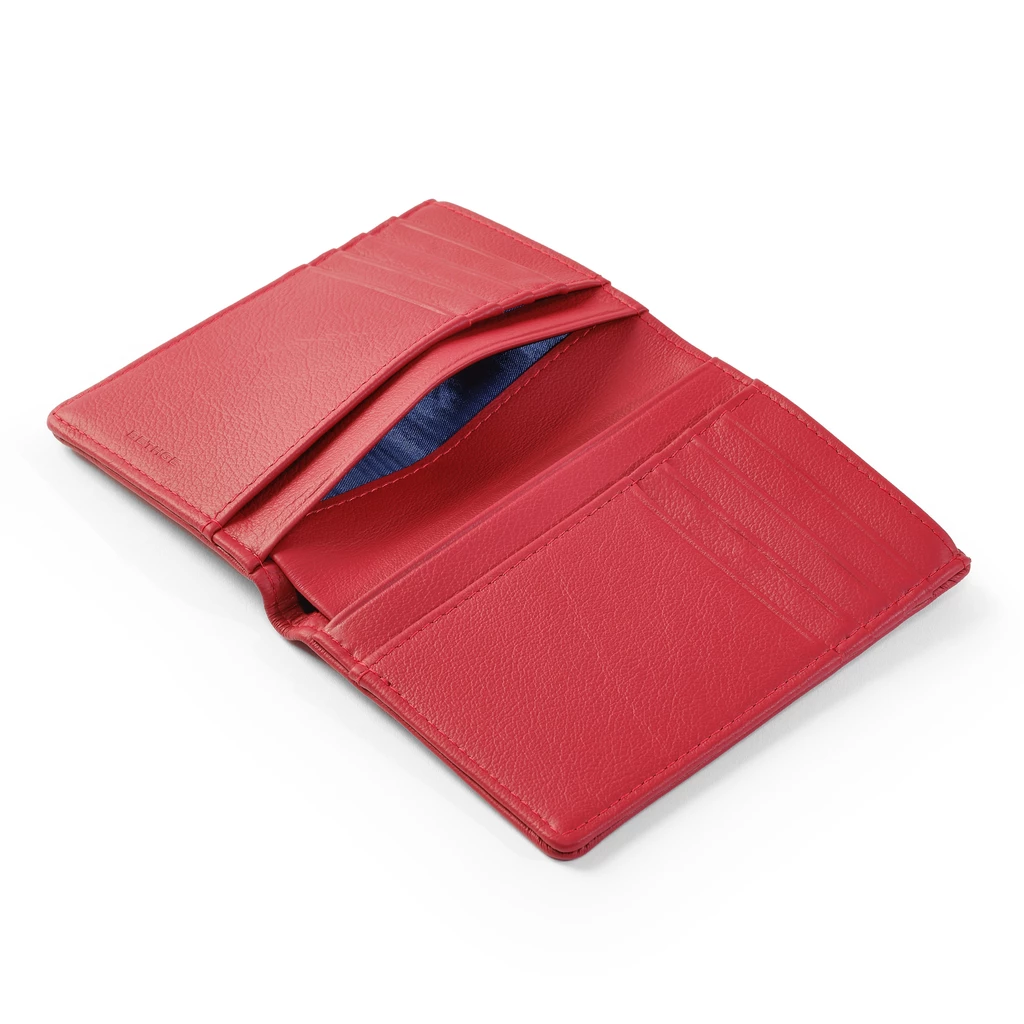 brieftasche_8_cc_kollektion_1977_3 Wallet, 8 Card Slots (8 CC), 1977 Collection, Red with Blue Lining