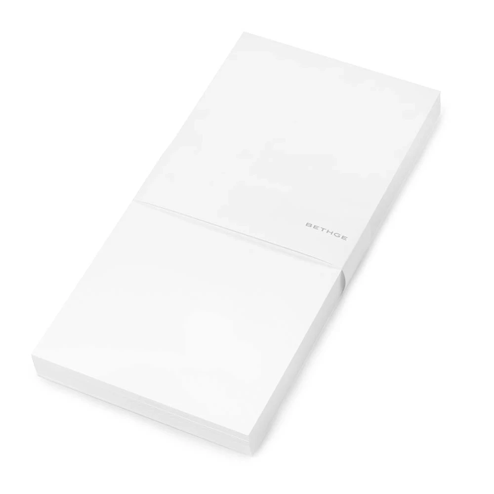 50 long DIN cards, Smooth White