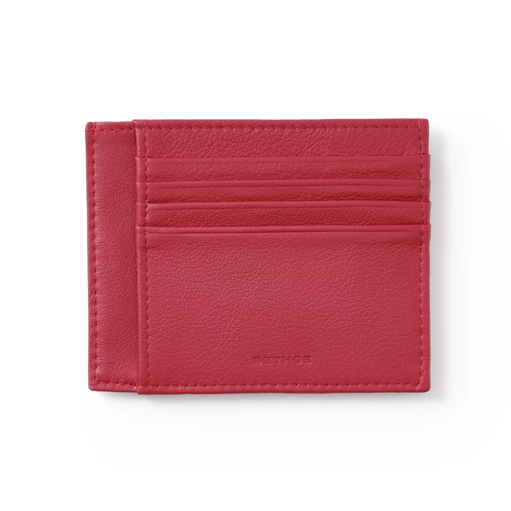 Card Holder, 8 Card Slots (8 CC), 1977 Collection, Red with Blue Lining