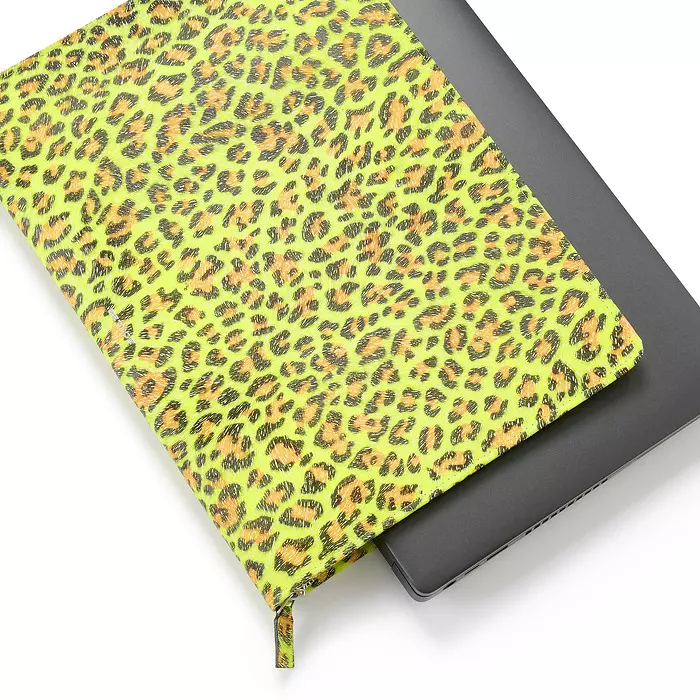 Leather Laptop Sleeve – Neon Leopard