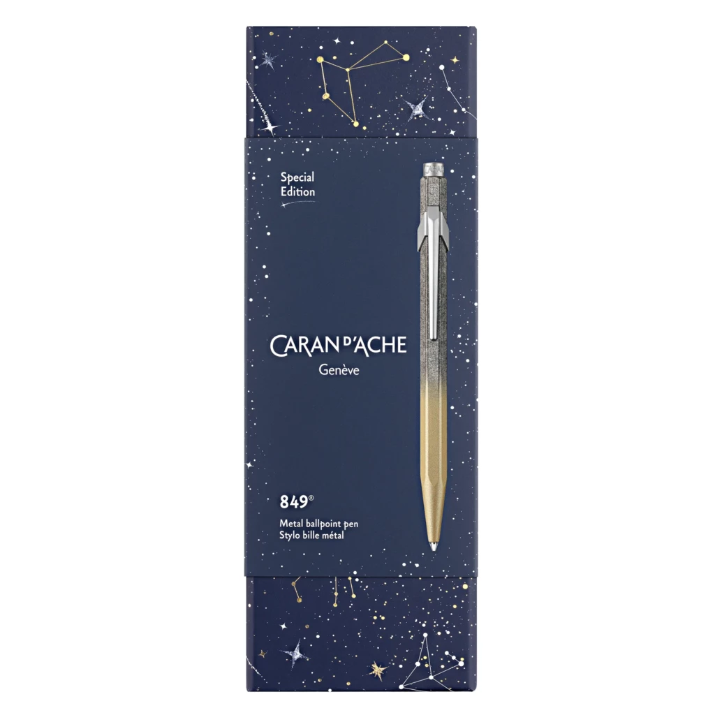 Caran d’Ache 849 Ballpoint Pen, Cosmic Blue Gold