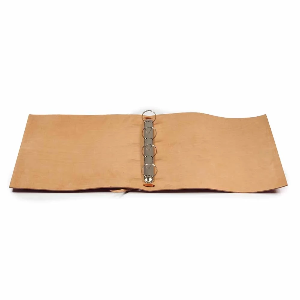Ring Binder, A4, 4-ring mechanism, leather, tan