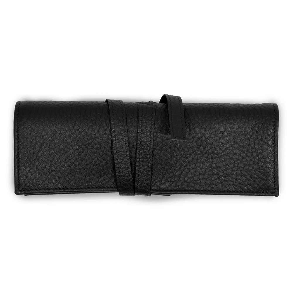 Watch Pouch with Tie Closure for 2 Watches, calf leather
