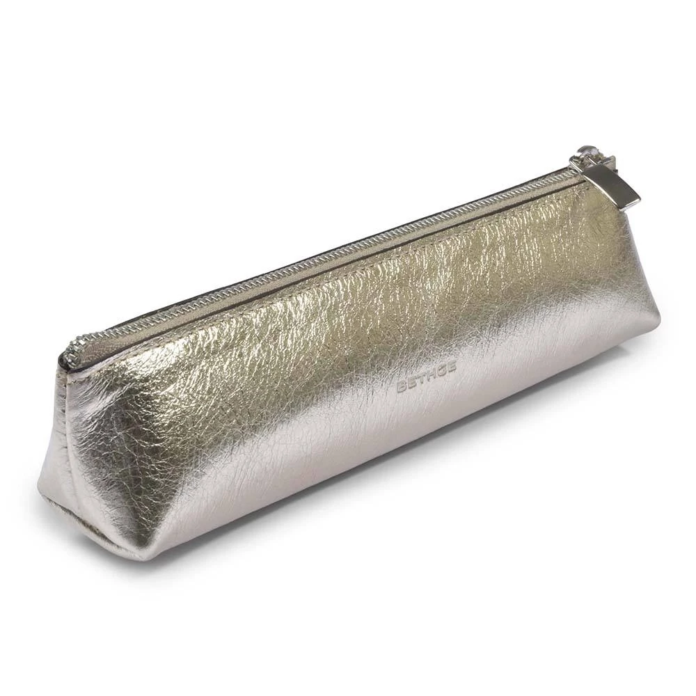 Pencil Case, leather Mos, platinum