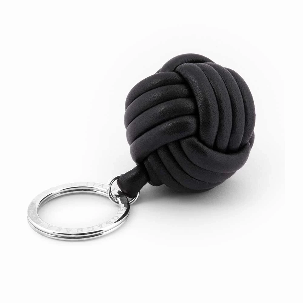 Key Ring Knot, nappa leather,  black