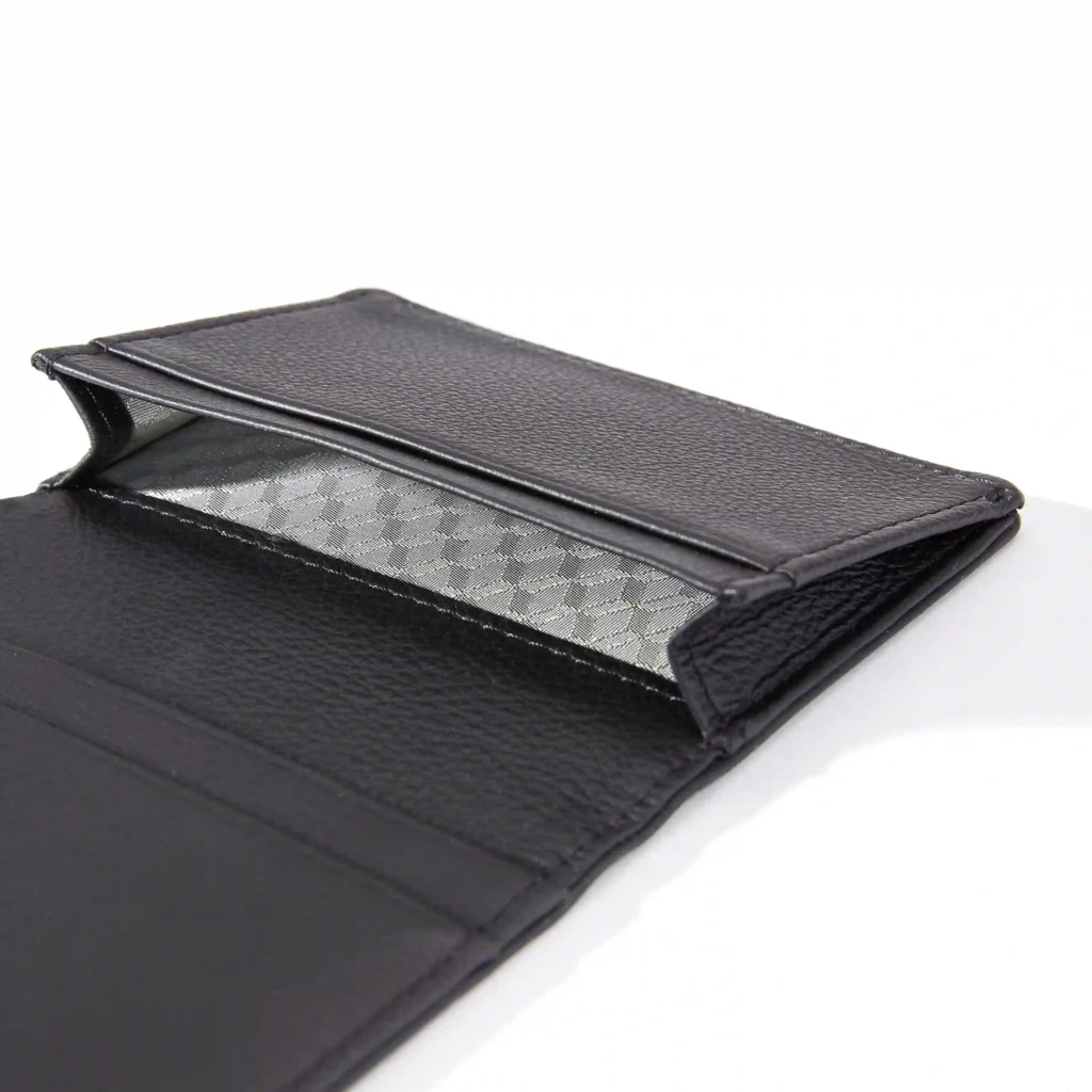 Card Wallet, 3 cc, Kollektion  1977, leather, bifold, black