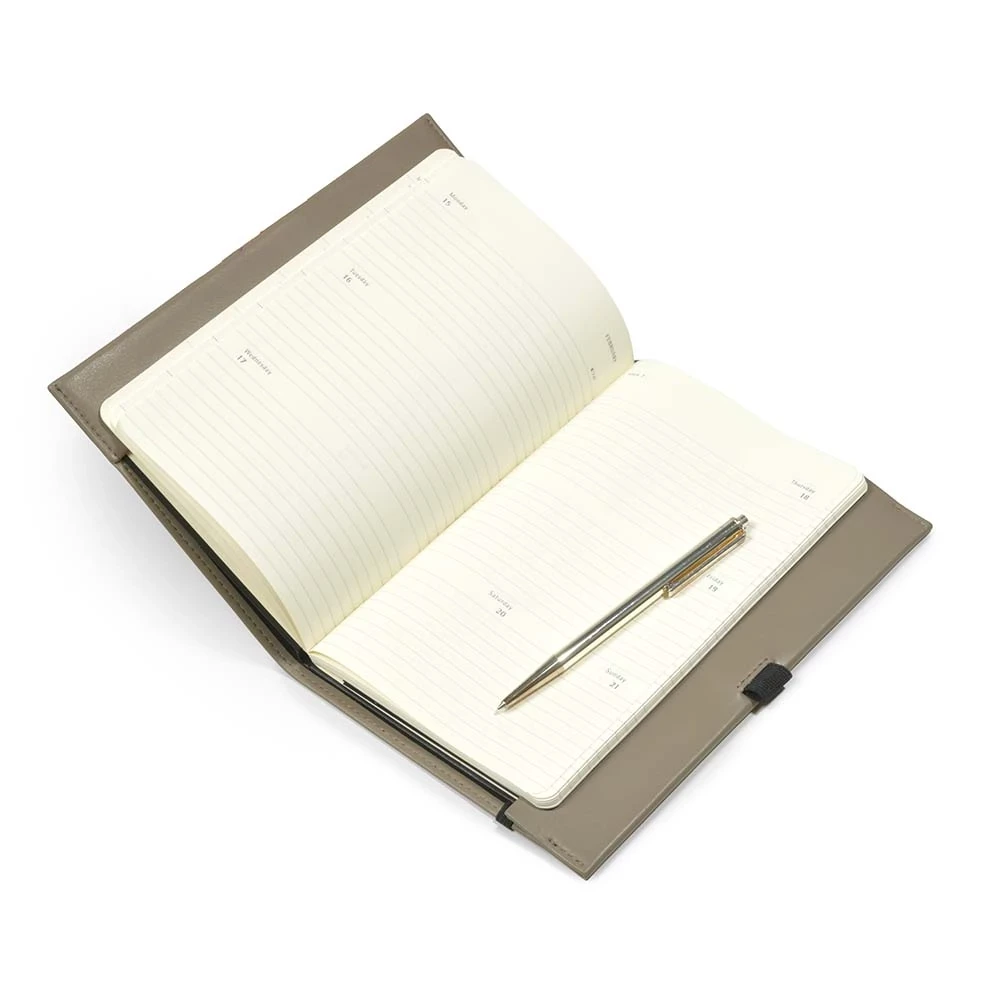 Book cover A5 for LEUCHTTURM1917 notebooks, leather, taupe