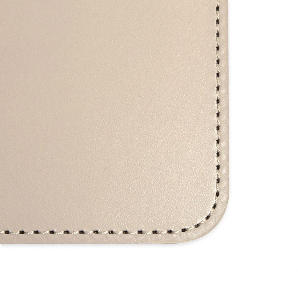 Mouse Mat, leather, 24.5 x 21  cm, taupe