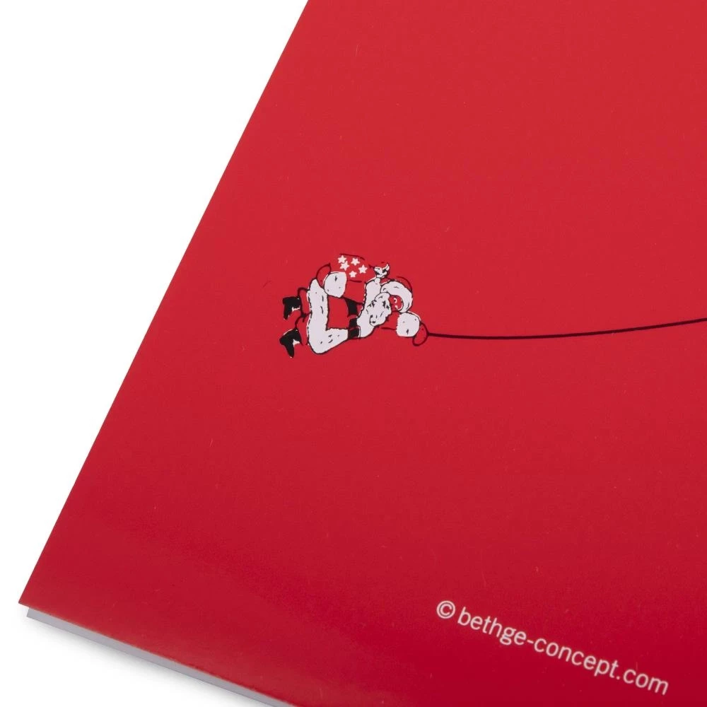 “Little Santa” Hot Air Balloon Christmas Card – Red