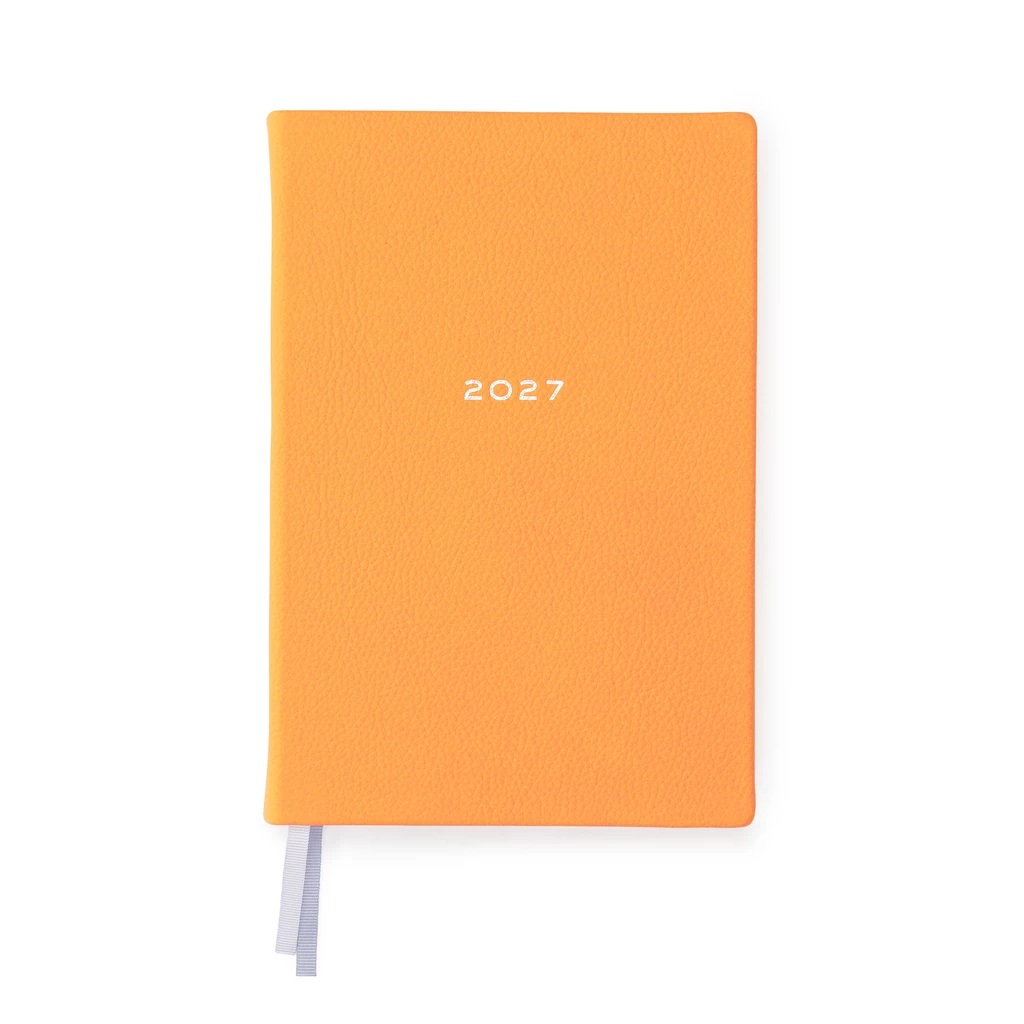 Daily Planner 2027 Orange Leather