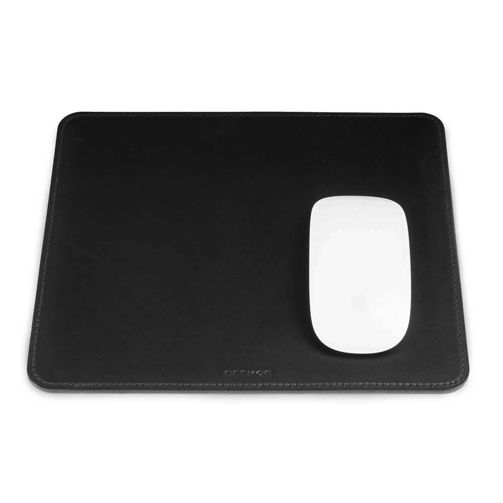Mouse Mat, leather, 24.5 x 21  cm, black