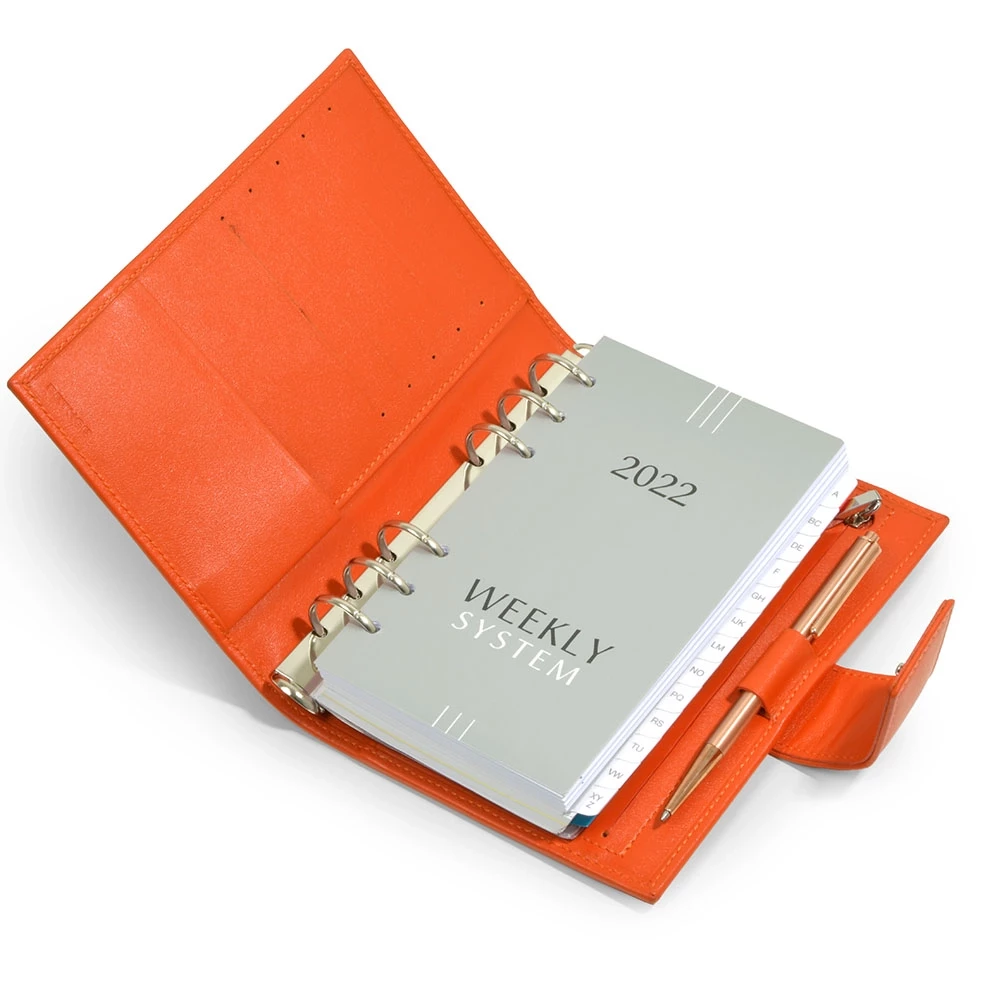 Personal Organiser, nappa leather, orange