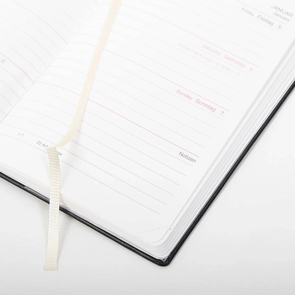 Edition C weekly calendar 2026 faux leather TeBeskin ruby red