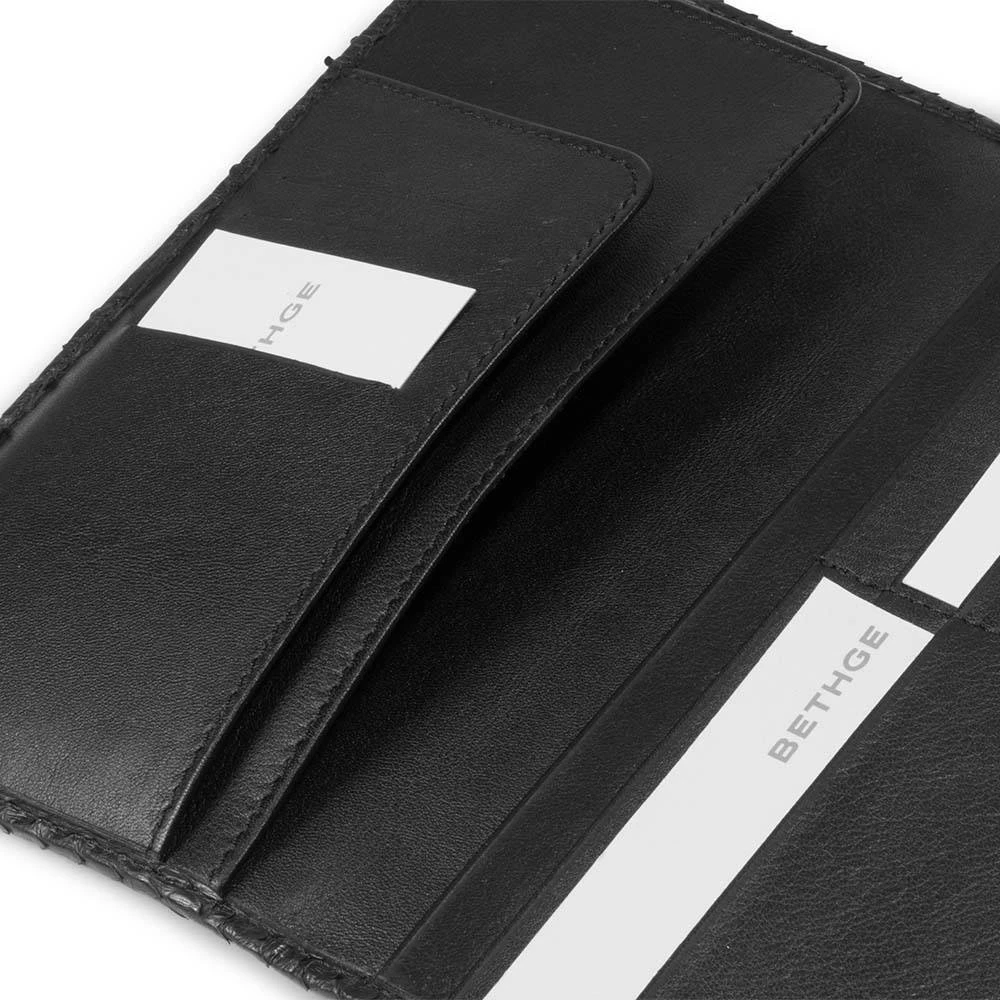 Travel wallet, python leather, black