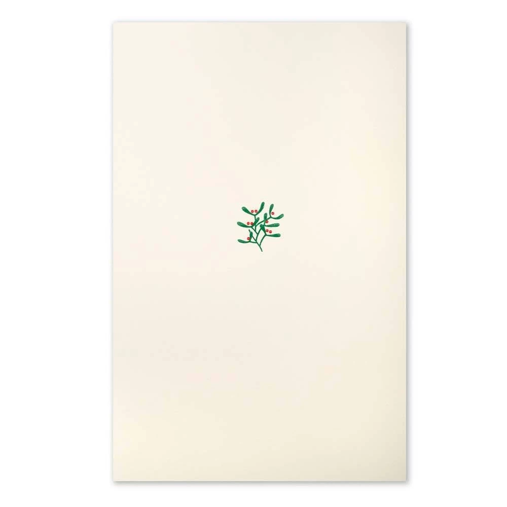 Christmas card little mistletoe green/red