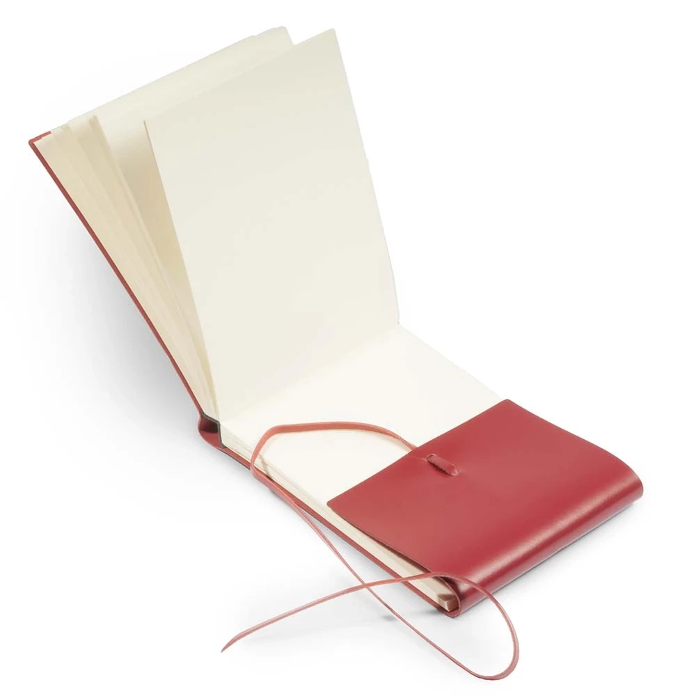 Photo Album, 25 pages, leather cover, 20.5x15 cm, red