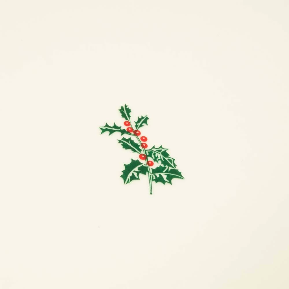 Christmas card holly laid paper