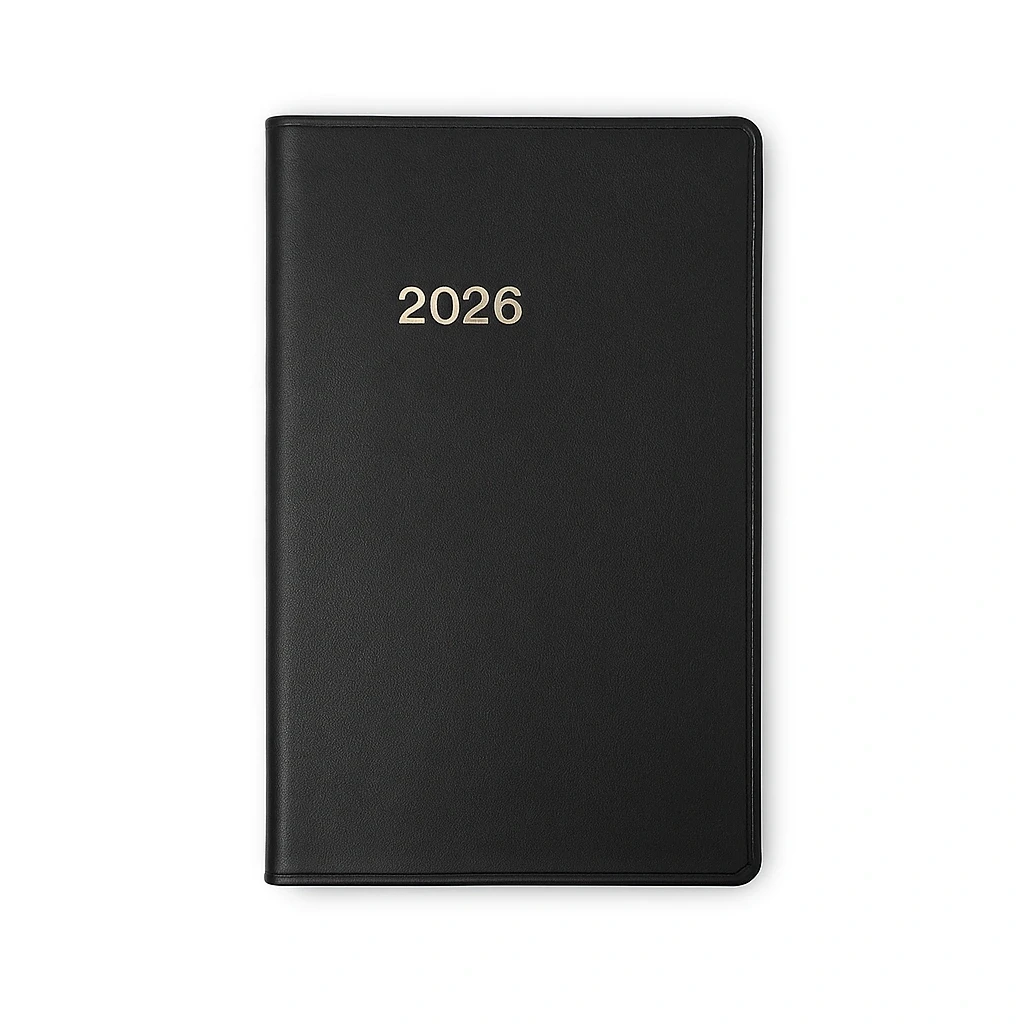 Edition K weekly calendar 2026 faux leather TeBeskin black