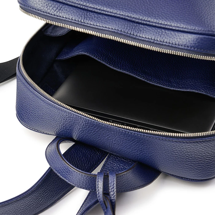 Adri Leather Backpack – Navy Blue