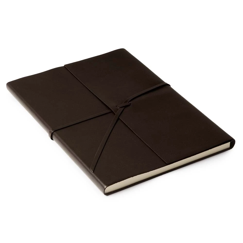 leder_notizbuch_a4_mit_band_96_blatt_soft_8 Notebook with Soft Cover, 96 pages, leather, A4, chocolate