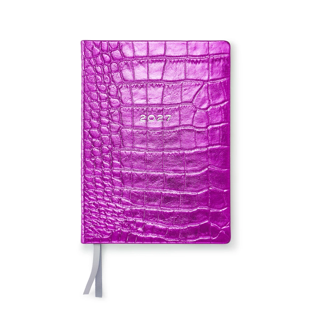 Weekly Planner Notes 2027 Wild Pink Leather
