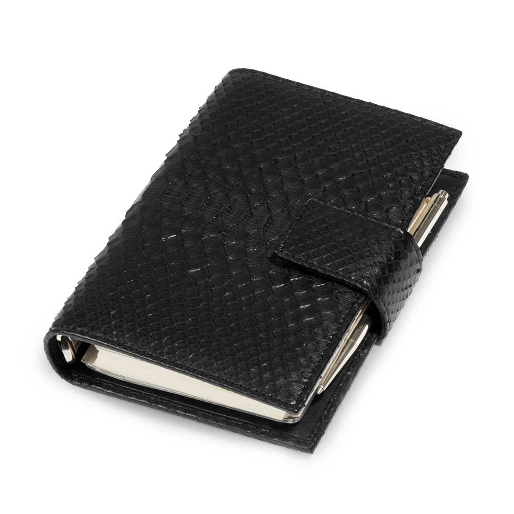 Personal Organiser, python leather, black