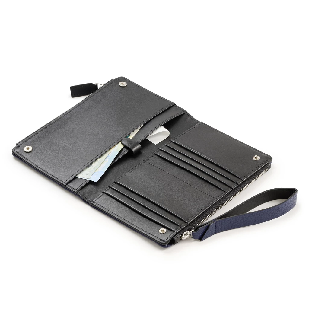  Bethge - Leather Wallet - Double Zip - Adri - Dark Blue