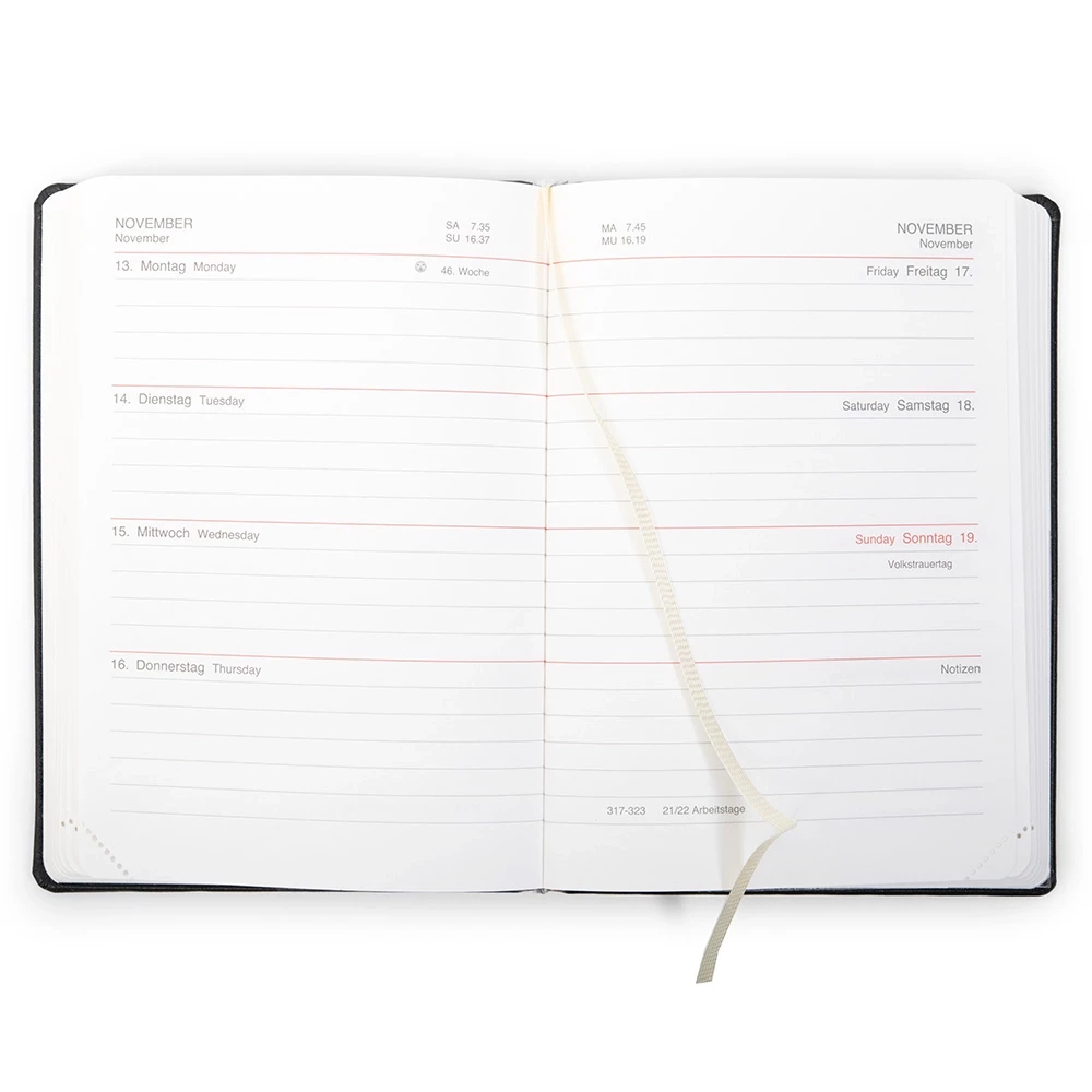 Edition C weekly calendar 2026 faux leather TeBeskin bordeaux