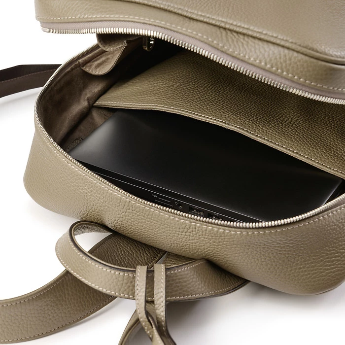 Adri Leather Backpack – Taupe