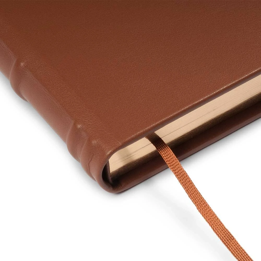 Guest Book with Gilt Edges, 144 pages, leather, A4, brandy
