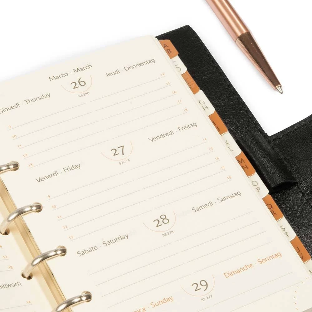 Pocket Organiser, stingray leather, black