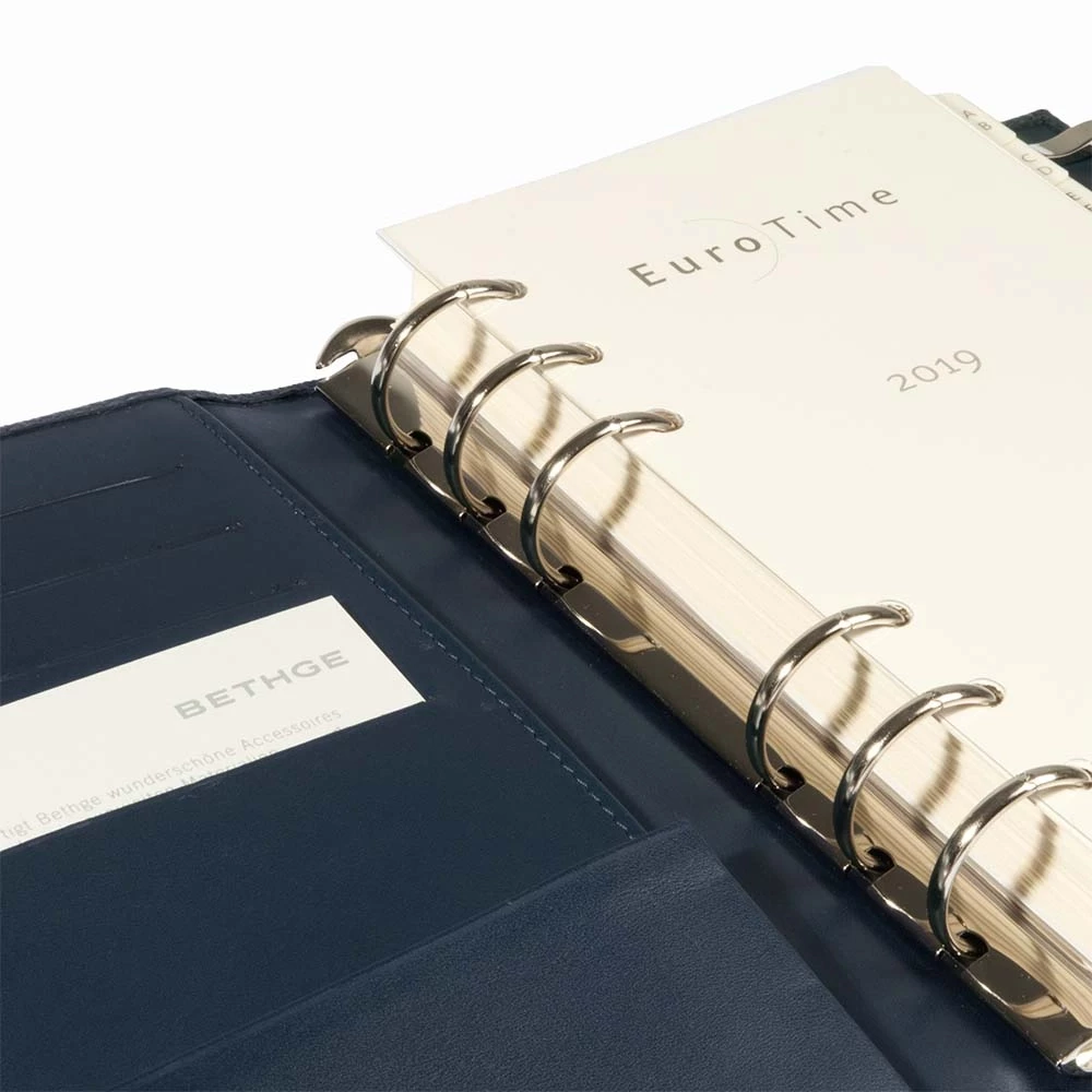 Daily Planner Adri, leather, navy blue