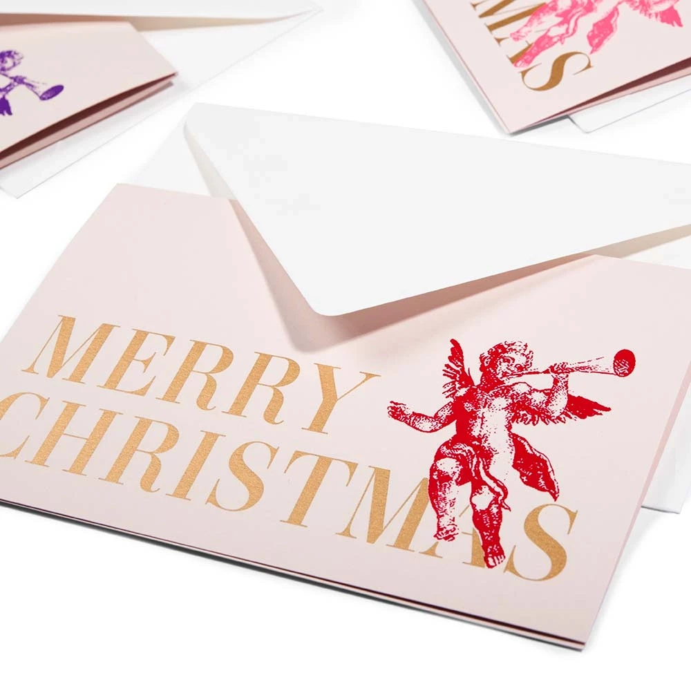 Christmas card set of three angels mini