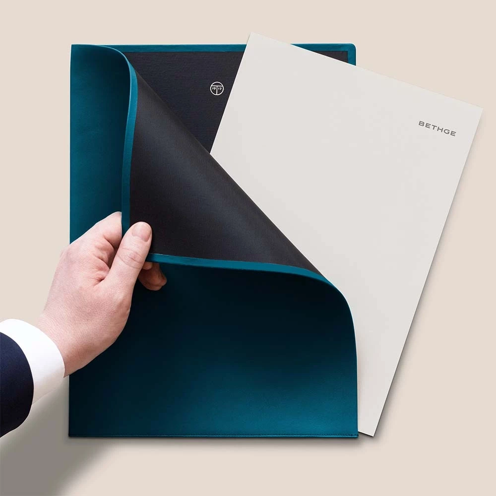 Treuleben document folder Briefecke A4, leather, mint